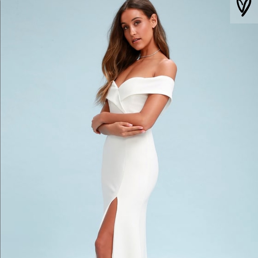White off the shoulder maxi dress